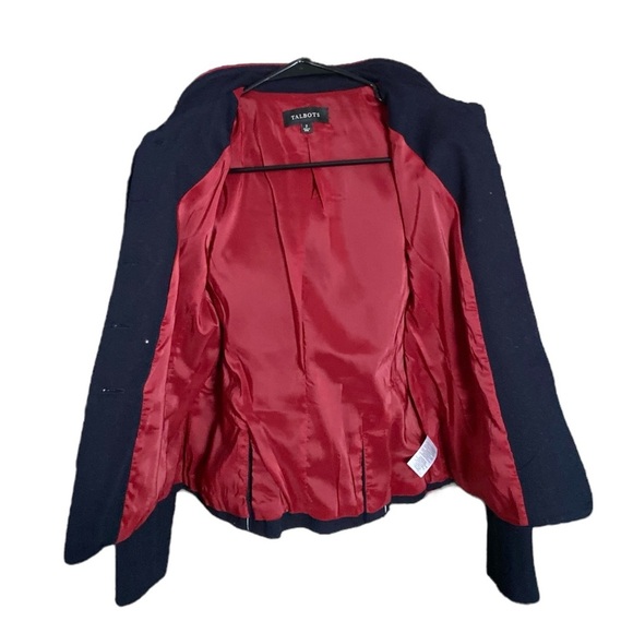 TALBOTS Women’s Classic Modest Navy Compact Military Twill Cotton Jacket Size 2 - Picture 9 of 12